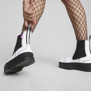 Puma White and Black Ankle Boots